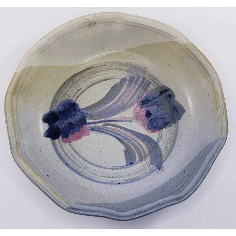 Carole Berhorst Michigan Artist Art Pottery Bowl Purple Colorful